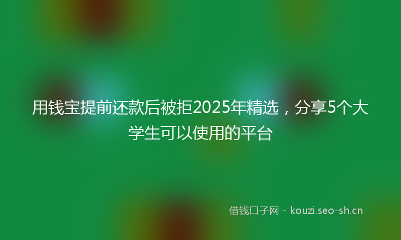 用钱宝提前还款后被拒2025年精选，分享5个大学生可以使用的平台