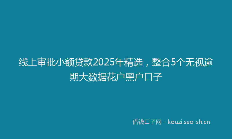 线上审批小额贷款2025年精选,整合5个无视逾期大数据花户黑户口子