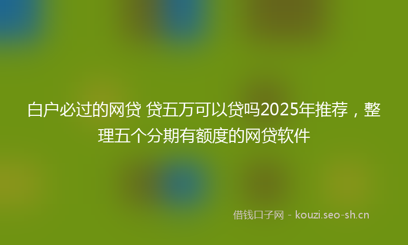 白户必过的网贷 贷五万可以贷吗2025年推荐，整理五个分期有额度的网贷软件