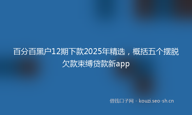 百分百黑户12期下款2025年精选，概括五个摆脱欠款束缚贷款新app