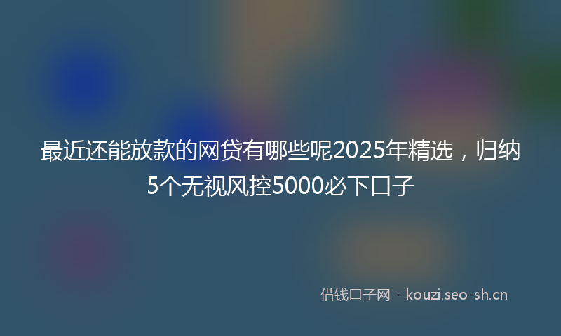 最近还能放款的网贷有哪些呢2025年精选，归纳5个无视风控5000必下口子
