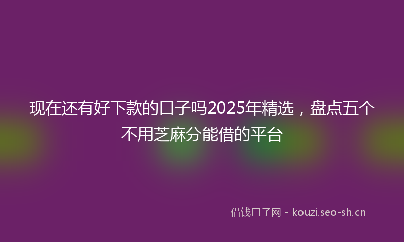 现在还有好下款的口子吗2025年精选，盘点五个不用芝麻分能借的平台