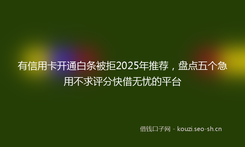 有信用卡开通白条被拒2025年推荐，盘点五个急用不求评分快借无忧的平台