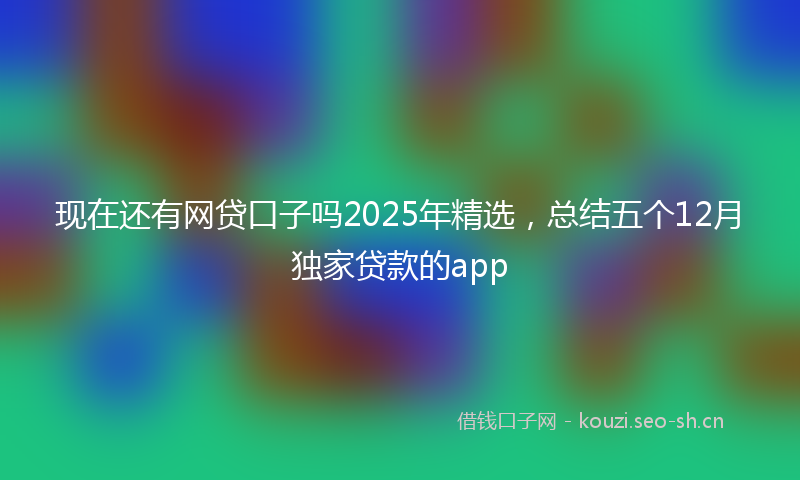 现在还有网贷口子吗2025年精选，总结五个12月独家贷款的app