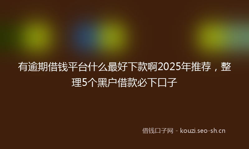 有逾期借钱平台什么最好下款啊2025年推荐，整理5个黑户借款必下口子