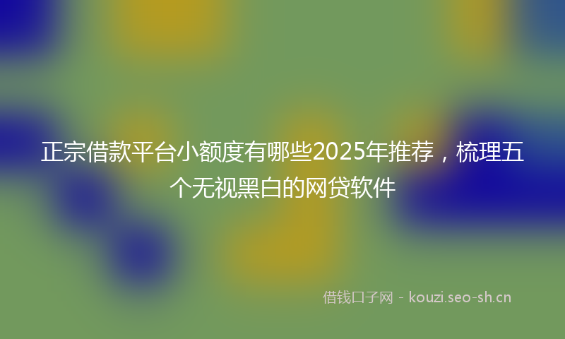 正宗借款平台小额度有哪些2025年推荐，梳理五个无视黑白的网贷软件