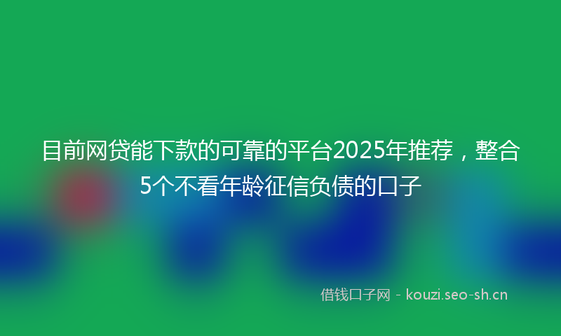 目前网贷能下款的可靠的平台2025年推荐，整合5个不看年龄征信负债的口子