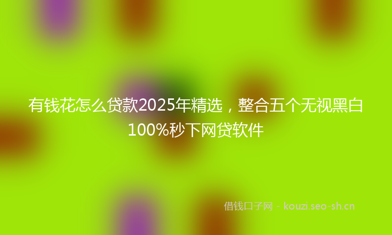 有钱花怎么贷款2025年精选，整合五个无视黑白100%秒下网贷软件
