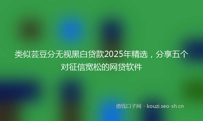 类似芸豆分无视黑白贷款2025年精选，分享五个对征信宽松的网贷软件