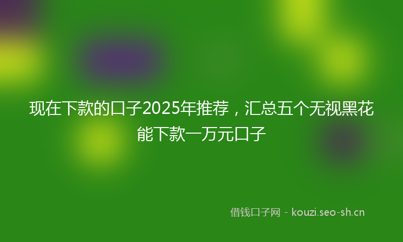现在下款的口子2025年推荐，汇总五个无视黑花能下款一万元口子