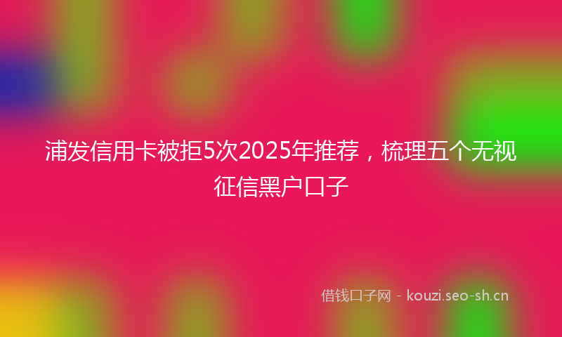 浦发信用卡被拒5次2025年推荐，梳理五个无视征信黑户口子