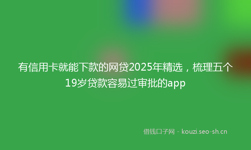 有信用卡就能下款的网贷2025年精选，梳理五个19岁贷款容易过审批的app