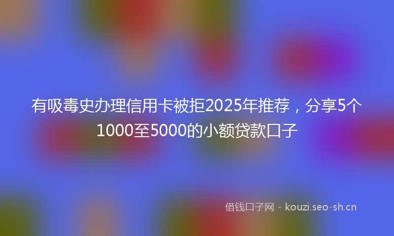 有吸毒史办理信用卡被拒2025年推荐，分享5个1000至5000的小额贷款口子