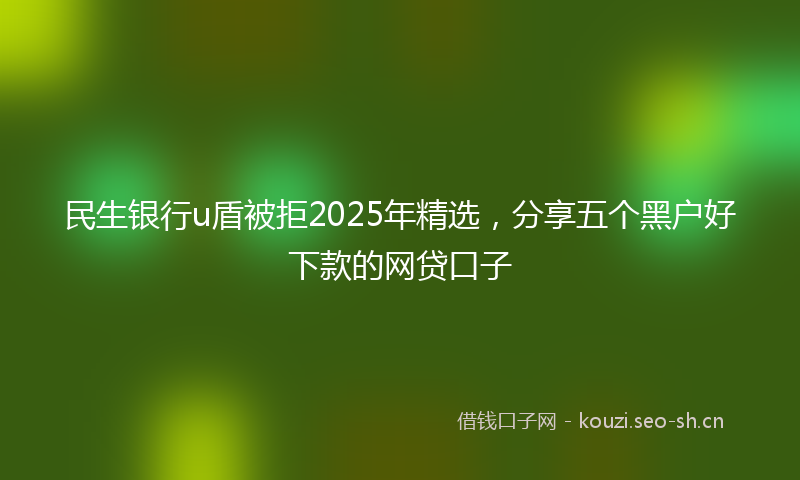 民生银行u盾被拒2025年精选，分享五个黑户好下款的网贷口子