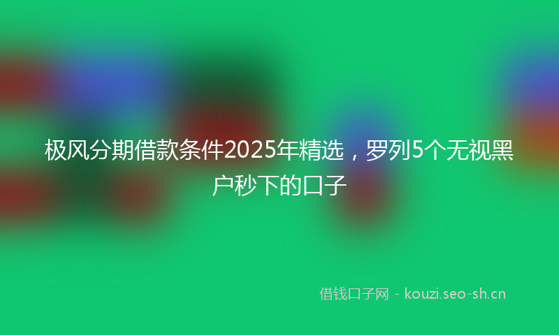 极风分期借款条件2025年精选,罗列5个无视黑户秒下的口子
