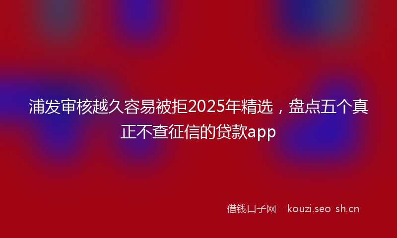 浦发审核越久容易被拒2025年精选，盘点五个真正不查征信的贷款app