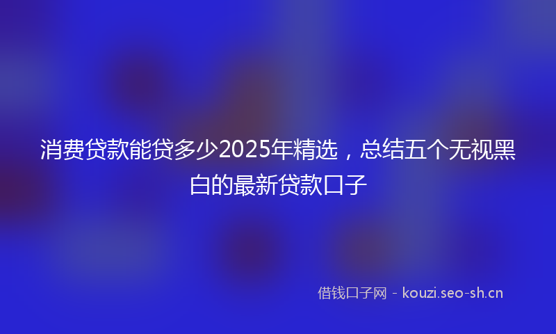 消费贷款能贷多少2025年精选，总结五个无视黑白的最新贷款口子