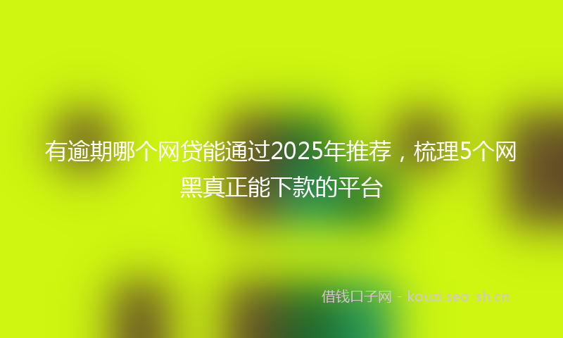 有逾期哪个网贷能通过2025年推荐，梳理5个网黑真正能下款的平台