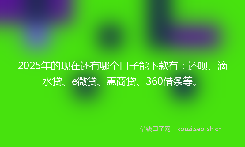 2025年的现在还有哪个口子能下款有：还呗、滴水贷、e微贷、惠商贷、360借条等。
