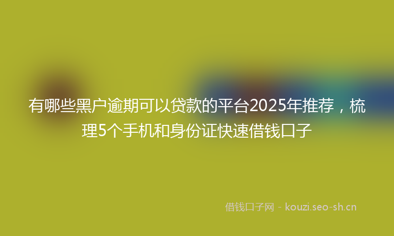 有哪些黑户逾期可以贷款的平台2025年推荐，梳理5个手机和身份证快速借钱口子