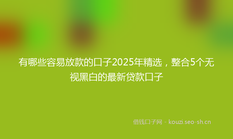 有哪些容易放款的口子2025年精选，整合5个无视黑白的最新贷款口子