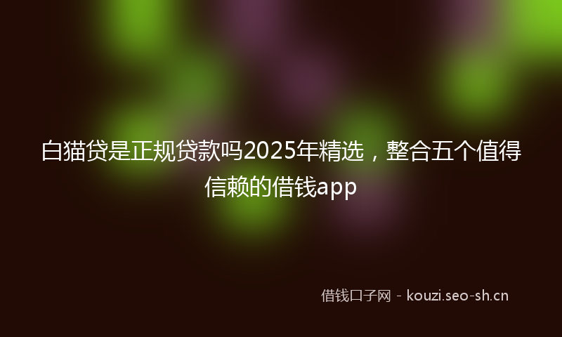 白猫贷是正规贷款吗2025年精选，整合五个值得信赖的借钱app