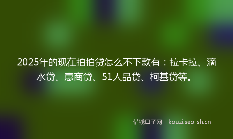 2025年的现在拍拍贷怎么不下款有：拉卡拉、滴水贷、惠商贷、51人品贷、柯基贷等。