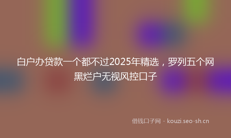 白户办贷款一个都不过2025年精选，罗列五个网黑烂户无视风控口子