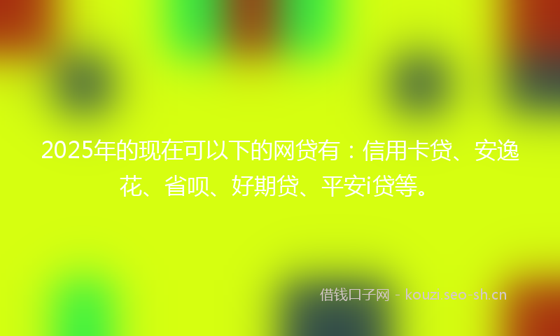 2025年的现在可以下的网贷有：信用卡贷、安逸花、省呗、好期贷、平安i贷等。