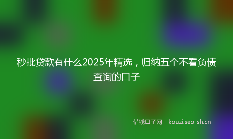 秒批贷款有什么2025年精选，归纳五个不看负债查询的口子