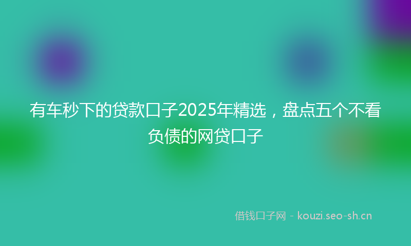 有车秒下的贷款口子2025年精选，盘点五个不看负债的网贷口子