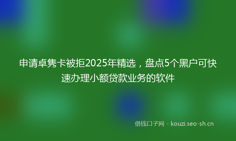 申请卓隽卡被拒2025年精选,盘点5个黑户可快速办理小额贷款业务的软件