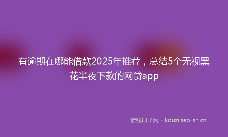 有逾期在哪能借款2025年推荐，总结5个无视黑花半夜下款的网贷app