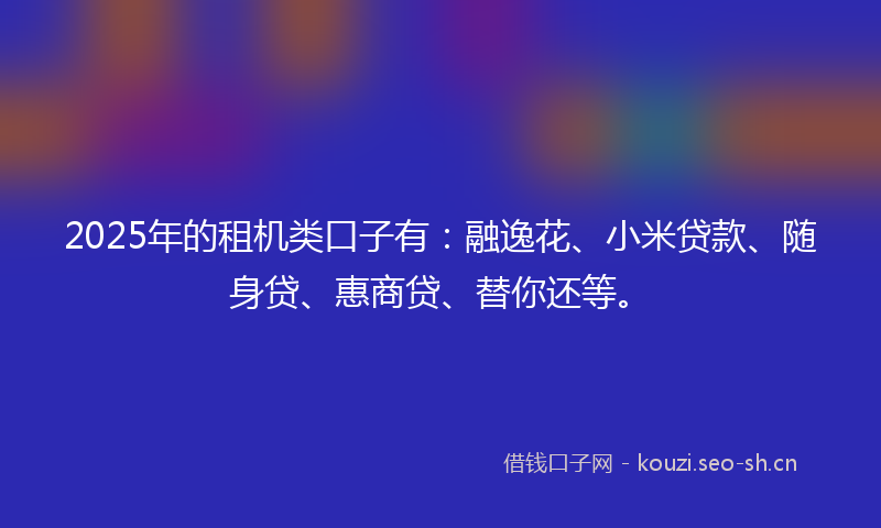 2025年的租机类口子有：融逸花、小米贷款、随身贷、惠商贷、替你还等。