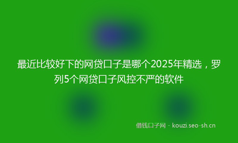 最近比较好下的网贷口子是哪个2025年精选，罗列5个网贷口子风控不严的软件