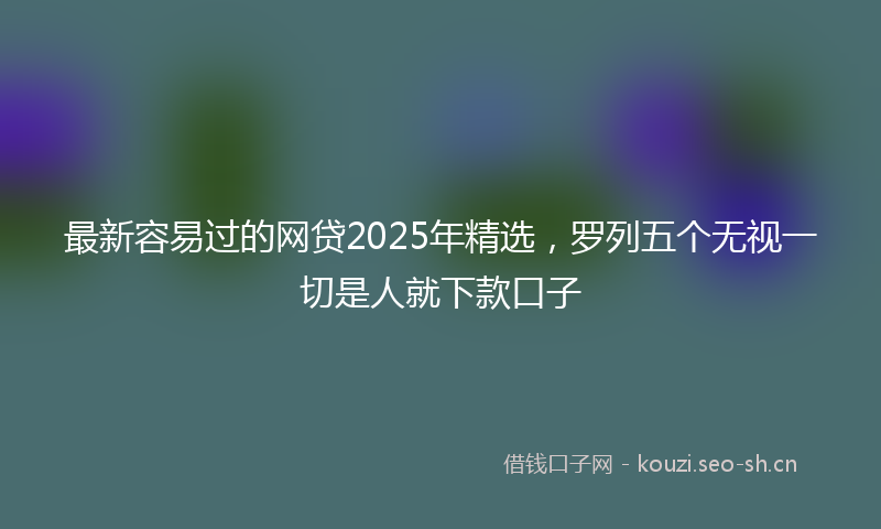 最新容易过的网贷2025年精选，罗列五个无视一切是人就下款口子