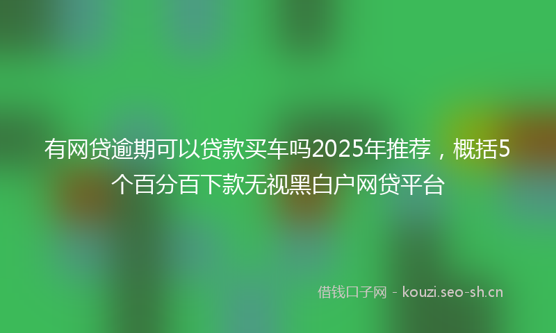 有网贷逾期可以贷款买车吗2025年推荐，概括5个百分百下款无视黑白户网贷平台