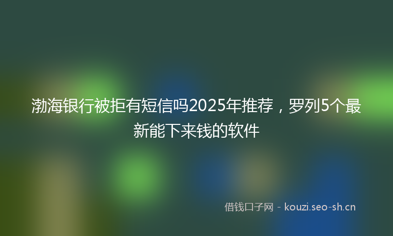 渤海银行被拒有短信吗2025年推荐，罗列5个最新能下来钱的软件