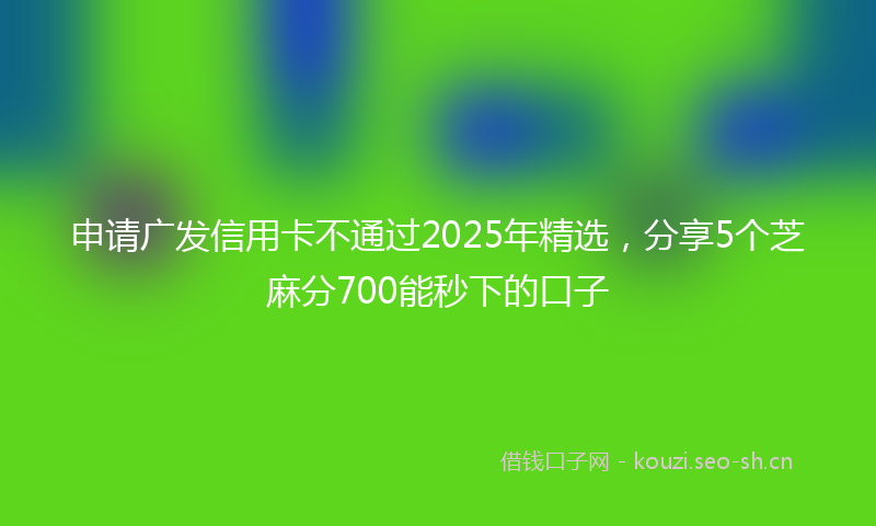 申请广发信用卡不通过2025年精选，分享5个芝麻分700能秒下的口子