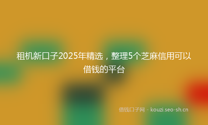 租机新口子2025年精选，整理5个芝麻信用可以借钱的平台