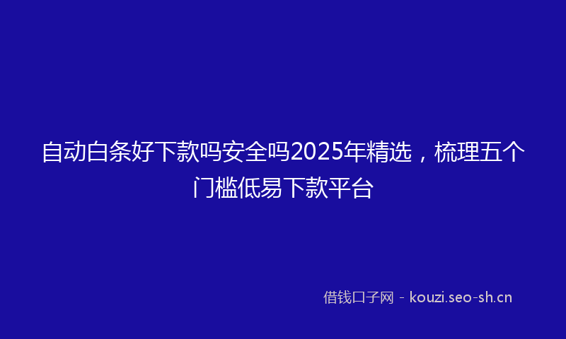 自动白条好下款吗安全吗2025年精选，梳理五个门槛低易下款平台