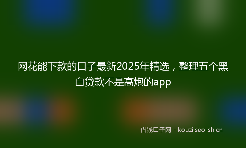 网花能下款的口子最新2025年精选，整理五个黑白贷款不是高炮的app