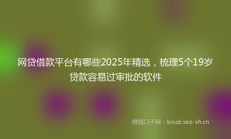 网贷借款平台有哪些2025年精选，梳理5个19岁贷款容易过审批的软件