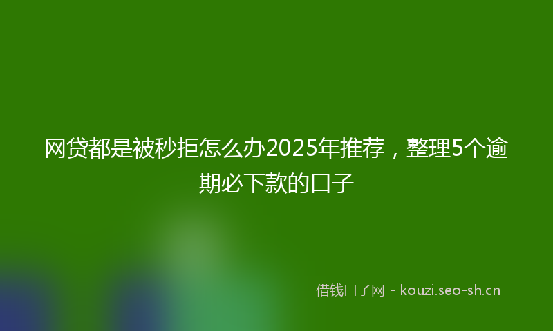 网贷都是被秒拒怎么办2025年推荐，整理5个逾期必下款的口子
