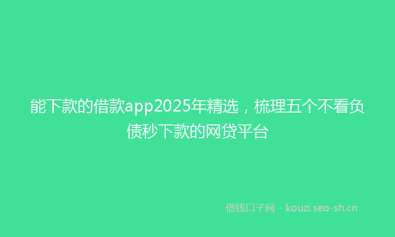能下款的借款app2025年精选，梳理五个不看负债秒下款的网贷平台