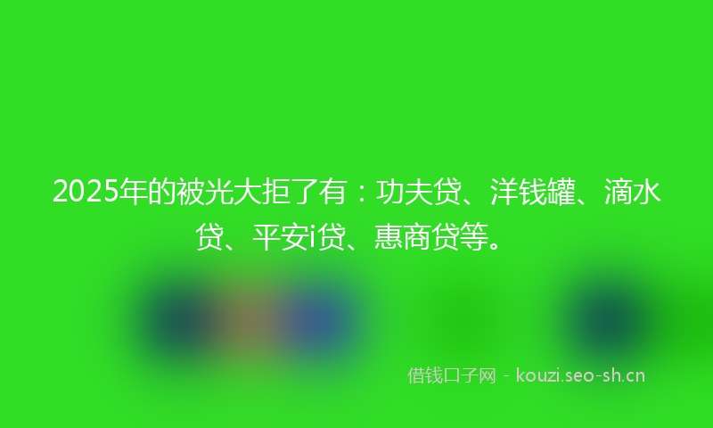 2025年的被光大拒了有：功夫贷、洋钱罐、滴水贷、平安i贷、惠商贷等。
