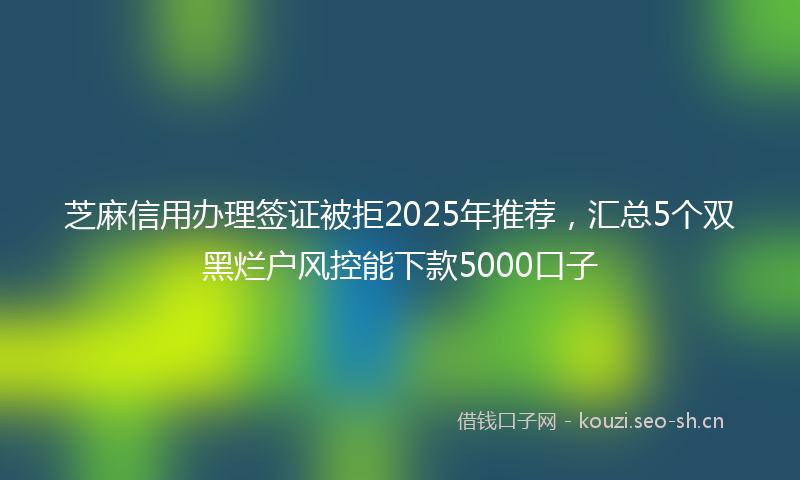 芝麻信用办理签证被拒2025年推荐，汇总5个双黑烂户风控能下款5000口子