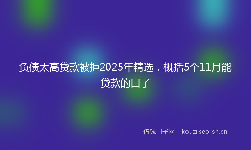 负债太高贷款被拒2025年精选，概括5个11月能贷款的口子
