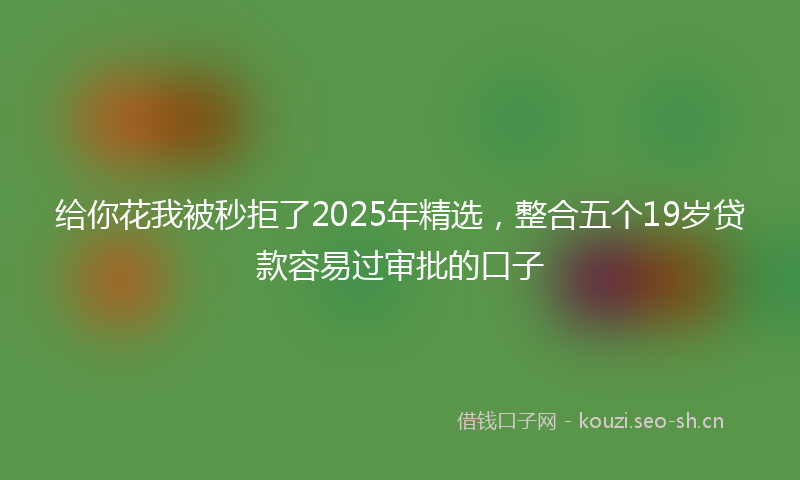 给你花我被秒拒了2025年精选，整合五个19岁贷款容易过审批的口子