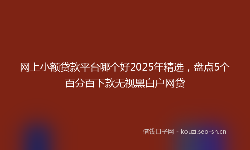 网上小额贷款平台哪个好2025年精选，盘点5个百分百下款无视黑白户网贷